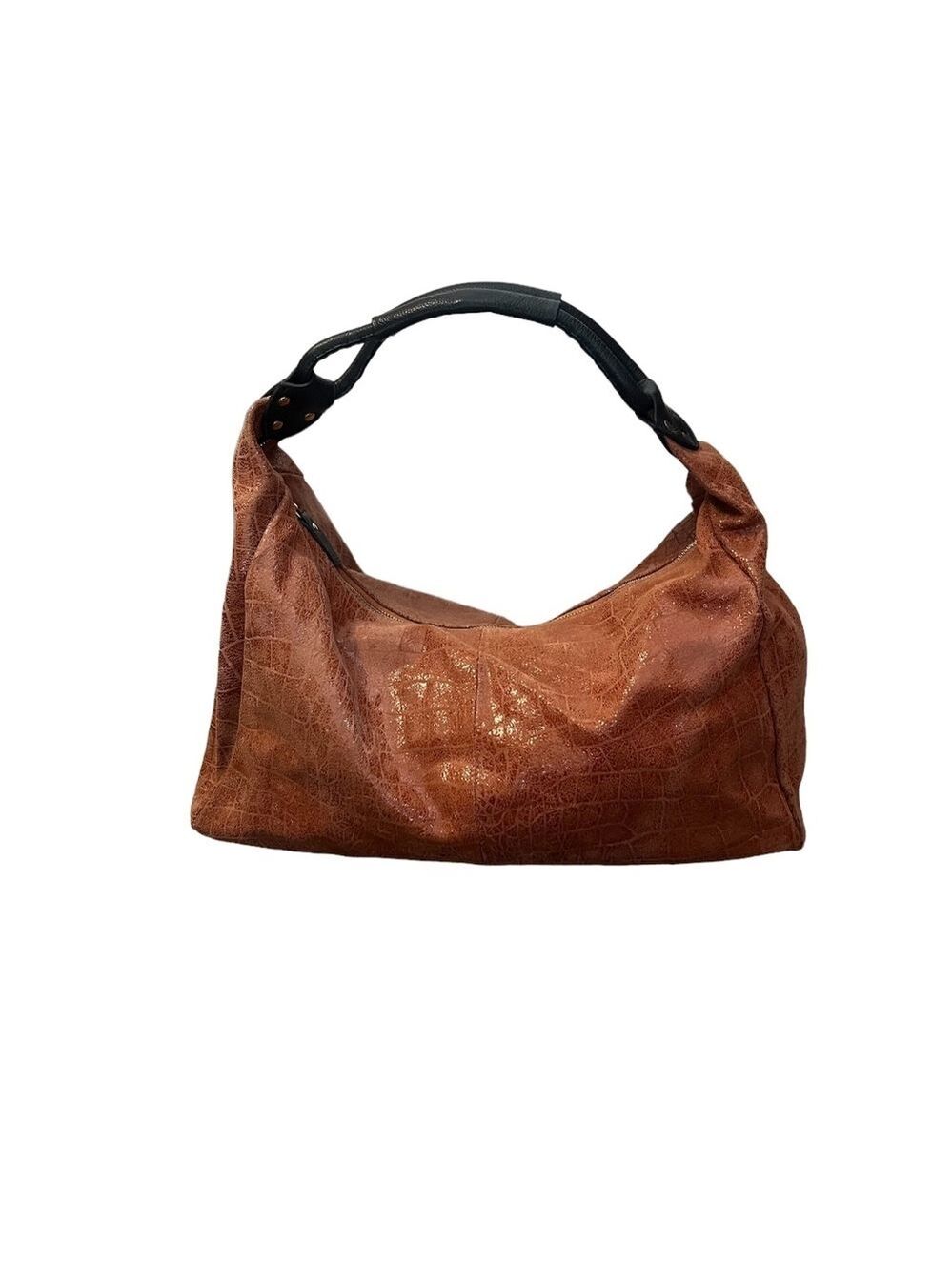 Lola Bernard‎ Moderna Rust Croc Embossed Leather Purse